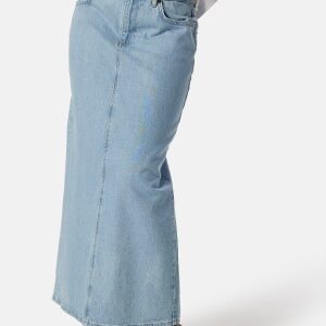 Object Collectors Item Objellen Mid Waist long denim skirt Light Blue Denim XS