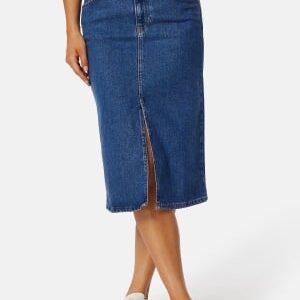 Object Collectors Item Objellen Midi Denim Skirt Medium Blue Denim XS