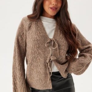 Object Collectors Item Objflora Re L/S KNIT CARDIGAN  Desert Taupe Detail:melange L