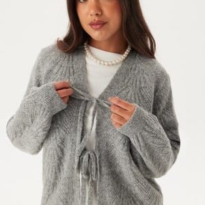 Object Collectors Item Objflora Re L/S KNIT CARDIGAN  Medium Grey Melange L