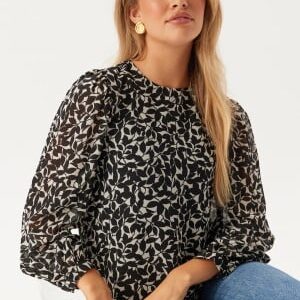 Object Collectors Item Objmila L/S Top Sandshell/Black Leaves 40