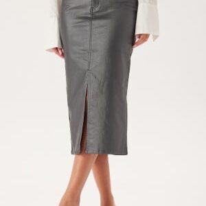 Object Collectors Item Objnaya Coated Mid Waist Skirt Brushed Nickel/Detail Col M