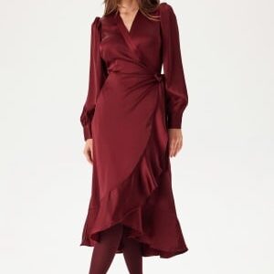 Object Collectors Item Objsateen Wrap Dress Cabernet 36