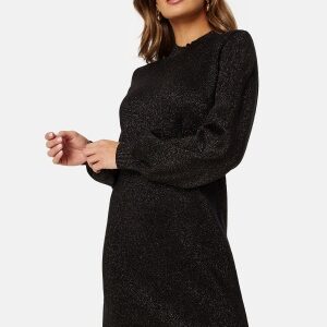 Object Collectors Item Reynard L/S Knit Dress Black Detail Glitter XS