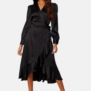 Object Collectors Item Objsateen Wrap Dress Black 38