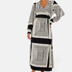 Object Collectors Item Tobina L/S Wrap Dress Black/White 38