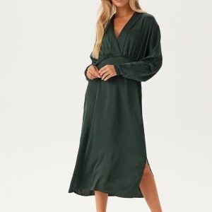 VILA Vimarosa L/S V-NECK MIDI DRESS Scarab 36