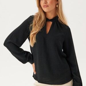 VILA Visurashil High Neck L/S TOP T Black Beauty 40