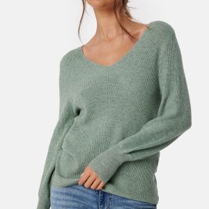 ONLY Atia L/S V-Neck Pullover Chinois Green Melang XS