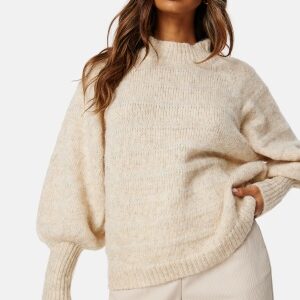 ONLY Celina Life High Pullover Birch Detail:W. MELANGE M