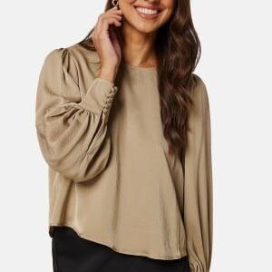 ONLY Jovana Ruby O-Neck Top Weathered Teak XS