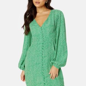 ONLY Leonora L/S V-Neck Dress Jelly Bean AOP:Mini XS