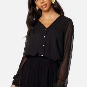 ONLY Luna L/S V-Neck Top Black XS