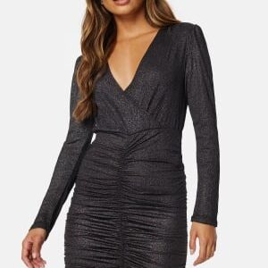 ONLY New Pella Wrap Foil Dress Gunmetal XS