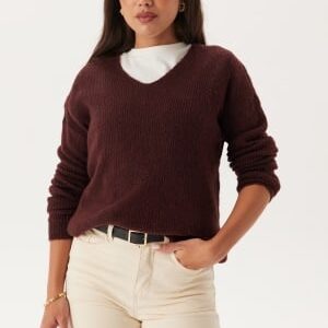 ONLY Onlcamilla V-neck L/S PULLOVER Port Royale Detail:melange S