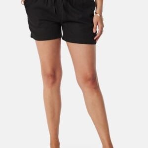 ONLY Onlcaro Linen Pull-Up Shorts Black M