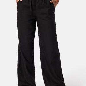 ONLY Onlcaro Wide Linen Bl Pant Black S/32