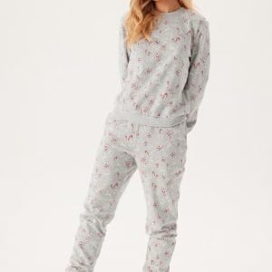 ONLY Onlchristmas Pant Light Grey Melange Aop:hearts XS