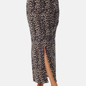 ONLY Onlcilla-ankle Long Slit Skirt Black AOP:Leo XS