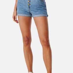 ONLY Onlcuba Paperbag Shorts Medium Blue Denim XS