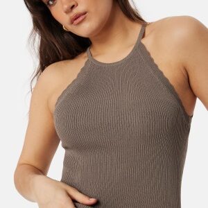 ONLY Onlgemma Scallop Hltneck Top Walnut XS