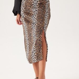 ONLY Onljane Life Long Slit Skirt  Timber Wolf Aop:wildlife XS