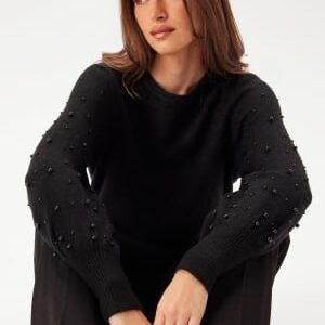 ONLY Onlkinne Ls Pearl Detail O-nec Black Detail:dtm Pearls S