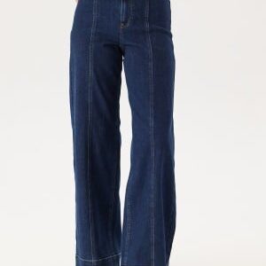 ONLY Onlmadison Blush Hw Wide Belt  Dark Blue Denim M/32