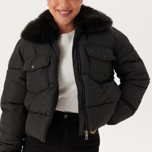 ONLY Onlmaggi Fur Puffer Life Black/DETAIL BLACK FUETAIL BLA XS