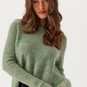 ONLY Onlolli L/S Pullover Knit Hedge Green Detail:W. Melange XS