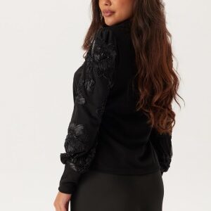 ONLY Onlrosanna L/S O-NECK MIX O-NE Black Detail:roses XS