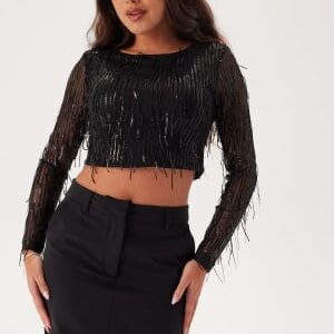 ONLY Onlspacy Ls Cropped Sequins To Black/Black sequins S