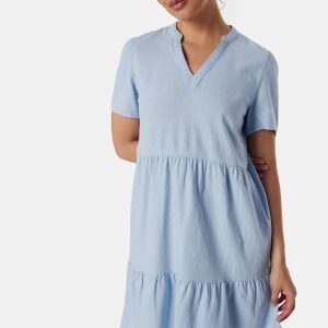 ONLY Onltiri-Caro V-Nec Lin Dress Cashmere Blue M