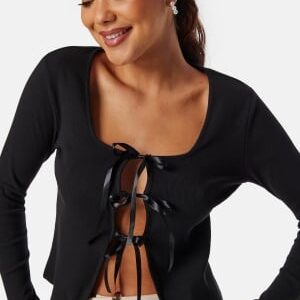 Pieces Pcbonnie Ls Square Neck Top D2 Black M