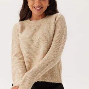 Pieces Ellen LS O-Neck Knit White Pepper XL