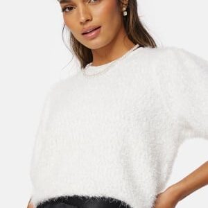 Pieces PCFee SS O-Neck Knit Top Cloud Dancer S