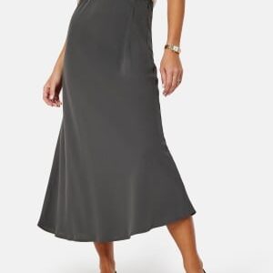 Pieces Pcfranan HW Midi Skirt Dark grey S