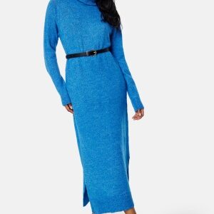 Pieces Juliana LS Rollneck Knit Dress French Blue S