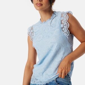 Pieces Pcolline SL Lace Top Kentucky Blue XS