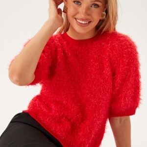 Pieces PCFee SS O-Neck Knit Top High Risk Red S