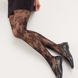 Pieces Pcjane Jacquard Tights Black Onesize