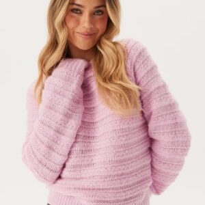 Pieces Pcjayda Ls O-neck Knit Pink Lavender XS