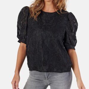 Pieces Pcnala 2/4 JAQUARD TOP JAQUARD Black XS