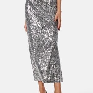 Pieces Pcniri high waist ankle skirt Silver Detail:SEQUIN M