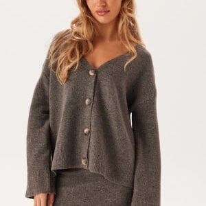 Pieces Pcnuna Ls V-neck Knit Cardigan Morel Detail:MELANGE XL