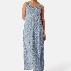 Pieces Pcnya Slip Ankle Dress Faded Denim AOP:Seaside Flower L