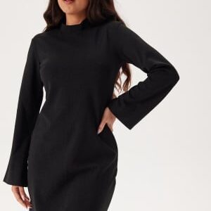 Pieces Pcpaige Reem Ls Mock Neck Dres Black Detail:silver Lurex XL