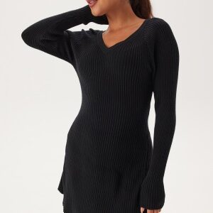 Pieces Pcprista Ls V-neck Knit Dress Black XS