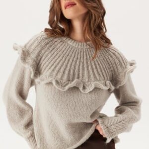 Pieces Pcrikka Ls Oneck Knit Dove L