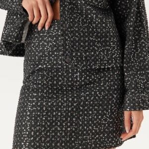 Pieces Pcroberta Hw Mini Sequins Skir Grey Denim S